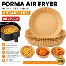 Kit Forma Air Fryer De Papel descartável Antiaderente Fritadeira Cozimento Protetor Forro Tapete