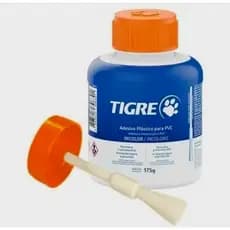 Cola com Pincel 175g Tigre Pote Adesivo Plástico Incolor Para PVC Tubos Canos