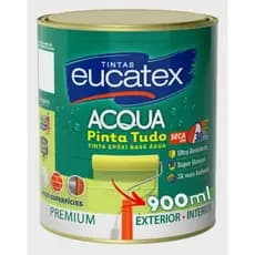 Tinta Epoxi Acqua Eucatex 900ml Multiuso Base Água Branco Interno Externo Azulejo Piso Madeira Metal