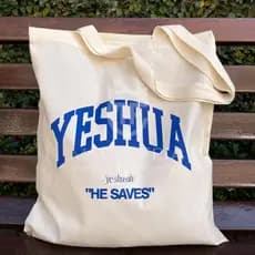 Bolsa Ecologica Ecobag "YESHUA HE SAVES" 100% algodão