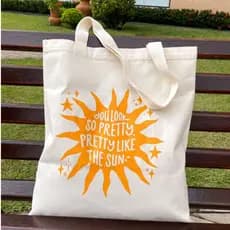Bolsa Sacola Ecobag Sol bolsa de praia 100% algodão tamanho 33x40cm