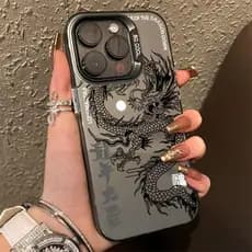 Luxo Dragão Totem Armadura Caso De Telefone Para iPhone 15 16 17 14 13 12 11 Pro Max 16e X XR XS 7 8 Plus Capa À Prova D