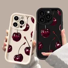 Capa De Telefone Para IPhone 15 16 17 11 13 12 14 Pro Max 16e 7 8 Plus X XS XR Vinho Vermelho Cereja Design Silicone Mac