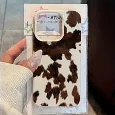 Criativo Leite Vaca Padrão Lichia Textura Caso De Telefone Para iPhone 16 17 15 14 13 12 11 Pro Max Plus 16E XS Capa