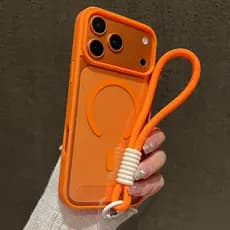 Capa De Telefone Simples Para iPhone 17 16 15 14 13 12 11 Pro Max 16 Plus 16E 17 Ar Magnético Pára-Choques Caso Com Cord