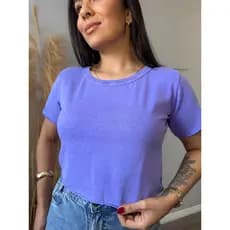Cropped com Manga a fio Feminino 100% Algodão - live