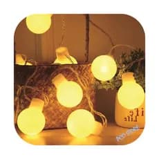 Cordão Led Fio Transparente Fixo Luz Varal 20 Bolinha 4m Festa Decor Branco Quente Bivolt