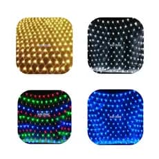 Pisca Rede 320 Led 2,5m x 2,0m 8 Funções Branco Frio Quente Azul Colorido 4 Cores Decor Natal