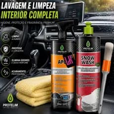 Kit Lavagem Protelim Carro Snow Wash Shampoo Automotivo Neutro Apc Limpador Multiuso Limpa Interna