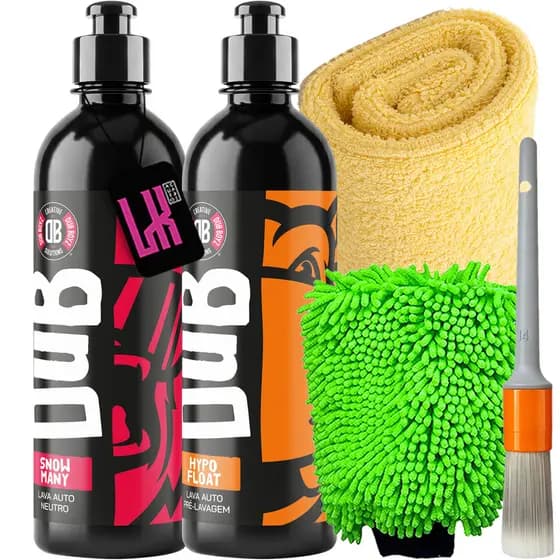 Kit para Lavar Carro Moto Shampoo Neutro Desengraxante Pre Lavagem Snow Many Hypo Float Dub Boyz