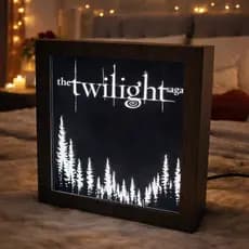 Caixinha Abajur Crepúsculo Forks Lançamento LED Decoração Quarto