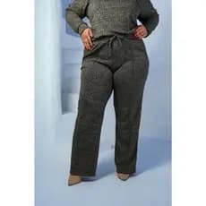 Calça Pantalona Plus Size Canelada
