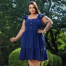 Vestido Curto De Alça Plus Size