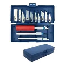 Kit Estilete de Precisao Profissional 13 Laminas Jogo Estilete Artesanato 16 Peças
