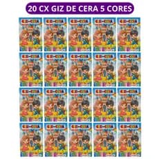 20 cx Mini Giz de Cera 5 Cores P/ Kit Festa Lembrancinha Artesanato Infantil