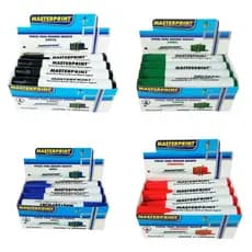 Pincel Quadro Branco Recarregável Caixa com 12 Unidades Cores Diversas Azul Vermelho Preto Masteprint