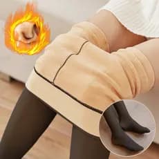 Meia-Calça Térmica Forrada Peluciada de Lã Feminina Super Elástica Slim Calças pull-up