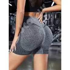 2 peças Short Leggings Esportivas Femininas de Cintura Alta com Secagem Rápida para Academia e Yoga