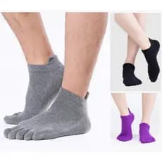 kit 3 Meias de Corrida de Algodão Antiderrapantes de Cinco Dedos para unisex Meias Antiderrapantes