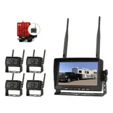Kit Monitoramento Monitor 7 Polegadas + 4 Câmeras de ré Hd 1080p Caminhão Trailer Ônibus Motorhome