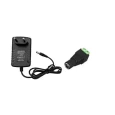 1 Fonte De Energia 12v 3a + 1 Conector P4 Femea Com Borne