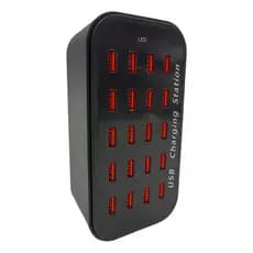 Estação De Carregamento Inteligente Usb De 100w Com 20 Portas USB Preto