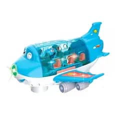 Brinquedo Avião Bate E Volta Azul Com Luz E Som