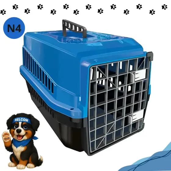 Caixa de viagem transporte N4 seguro resistente com alça  para cachorro cães gato coelho mec pet