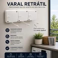 Varal Retrátil Automático Modular de Parede Stendmax Maxeb 6m Cada Corda suporte 6kg cada