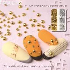 Arte Das Unhas Decoração De Autocolante Bola De Aço Rhinestones Fita Dourada 6Grid Half Round KOUDAN