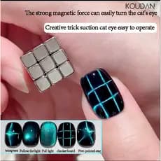 Ferramentas De Manicure Ímã De Unha Cola De Olho De Gato Multifuncional Tabuleiro De Xadrez Magnético 27 Peças 3mm KOUDA