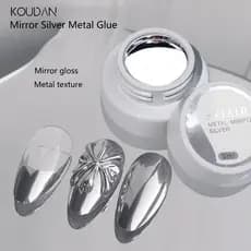 Nail Art Cola Espelho Metal Gel Esmalte Prata KOUDAN