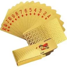 Baralho Dourado Ouro 24k Dollar Poker Cartas Jogos À Prova D'agua