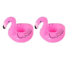 Kit 2 Boias Porta Copo Flamingo Flutuador P/ Praia Piscina