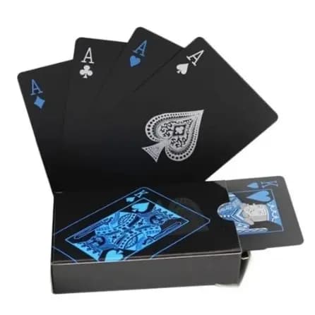 Baralho Black A Prova D'agua - Preto Com Azul