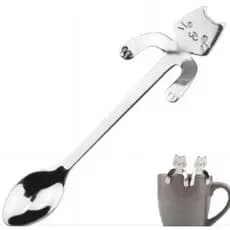 Colher De Café Gato Infantil Em Aço Inox Gatinho
