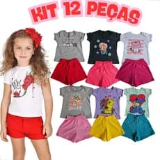 Kit 12 Peças Roupa Infantil Menina Verão Conjunto Criança Feminino Envio Rapido