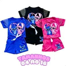 Conjunto Infantil Menina Lilo Stitch Blogueirinha Moda Luxo