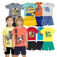 Kit Conjunto Infantil Menino 10 Peças Verão Premium 2  ao 8 Roupa Masculino Criança Envio Rápido