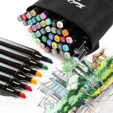 Kit 120 Peças Canetas Marcadores Artísticos Cores Vibrantes Pronta Entrega Canetinha de 2 pontas