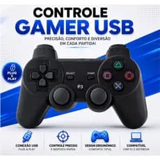 Controle USB para PC com Vibração e Design Ergonômico - Resposta Rápida e Precisa COM FIO