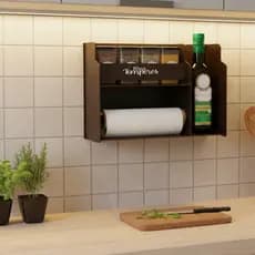 Porta Temperos Prateleira, 4 Potes e azeite - meus temperos, Condimentos, Mantimentos Cozinha - MDF