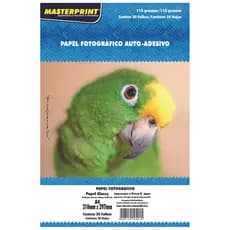 Papel Fotográfico Adesivo A4 Glossy 115g 20 Folhas Inkjet À Prova D´água