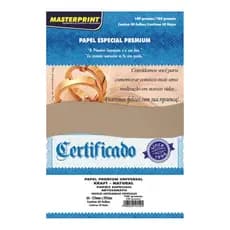 Papel Kraft Folha Natural Artesanato 180g A4 - Masterprint 50 folhas