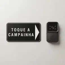 Placa Toque A Campainha Seta Dir. 15x8cm Para Vídeo Porteiro