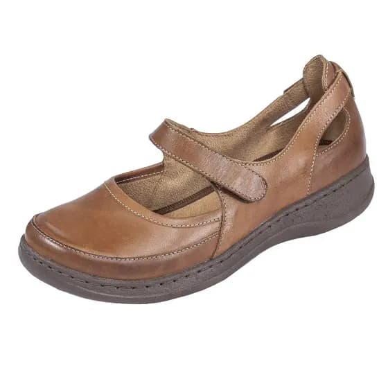 Sapato Feminino Boneca Retrô em Couro detalhe em velcro em Promoção
