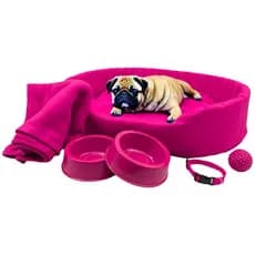 Kit Cama Europa Pet Médio com Mantinha e Acessórios Fofos