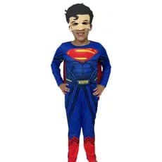 Fantasia Infantil Do Superman Longa Com Enchimento E Capa