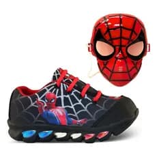 Tenis Infantil De Led Spider Man Aranha Mais Mascara Luzinha