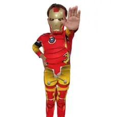 Fantasia Do Homem De Ferro Longa Com Enchimento E Mascara